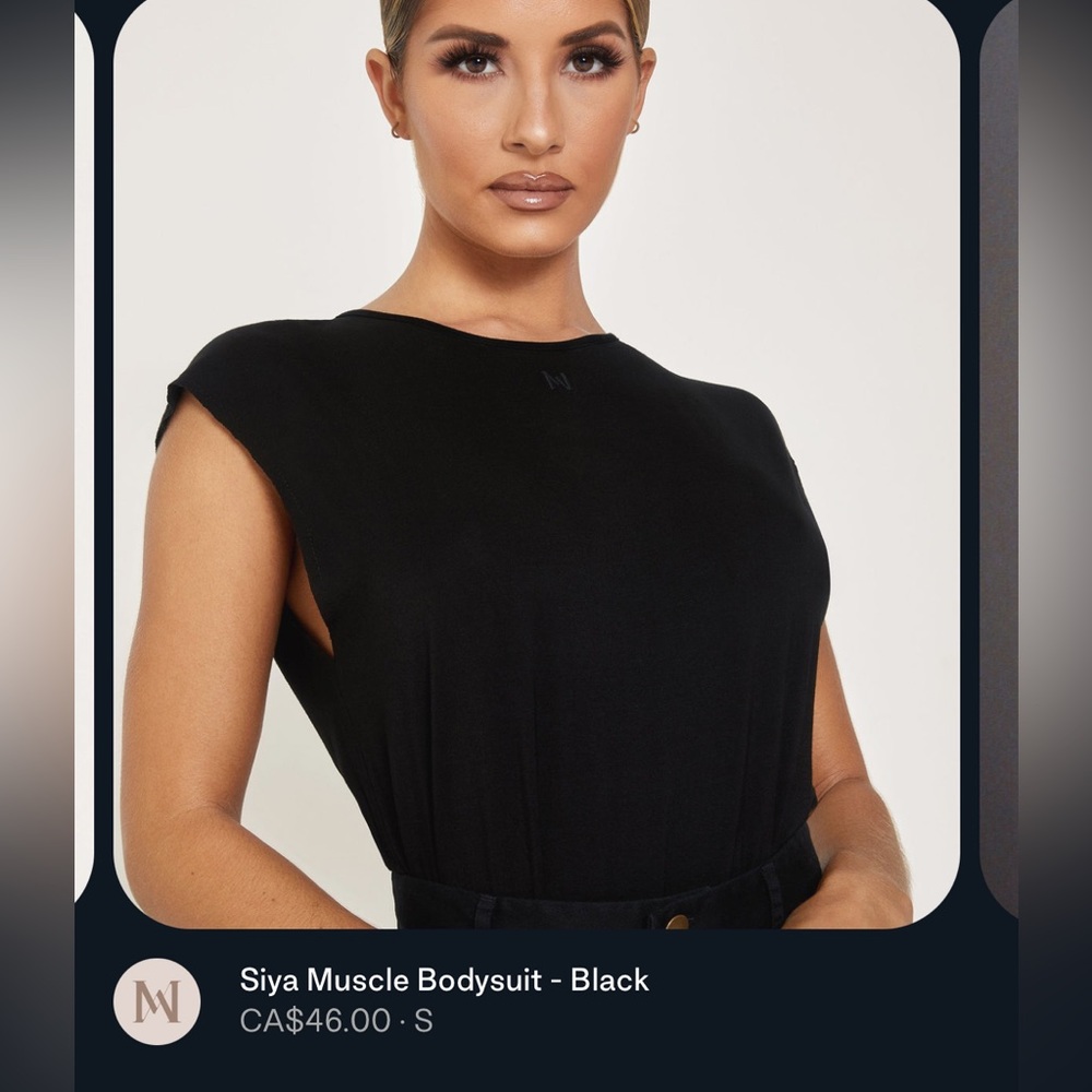 Meshki Siya black muscle-sleeveless bodysuit